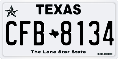 TX license plate CFB8134