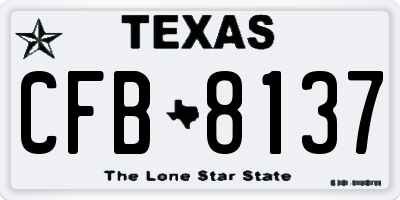 TX license plate CFB8137