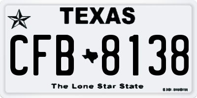 TX license plate CFB8138