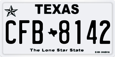 TX license plate CFB8142