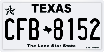 TX license plate CFB8152