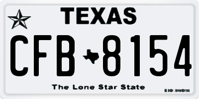 TX license plate CFB8154