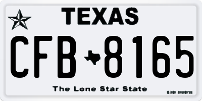 TX license plate CFB8165