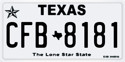 TX license plate CFB8181