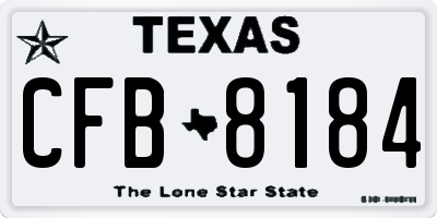 TX license plate CFB8184