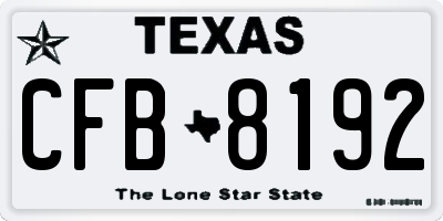TX license plate CFB8192