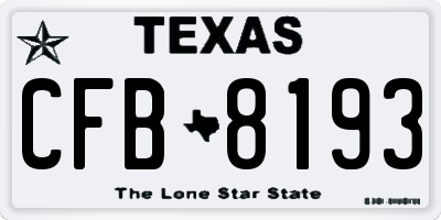 TX license plate CFB8193