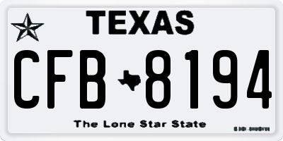 TX license plate CFB8194