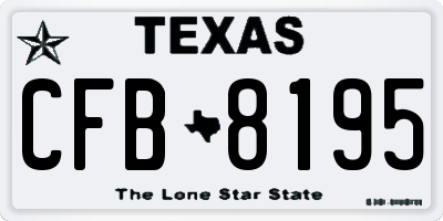 TX license plate CFB8195