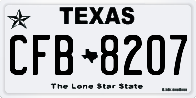 TX license plate CFB8207