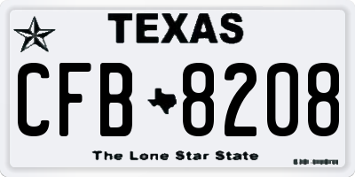 TX license plate CFB8208
