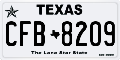TX license plate CFB8209