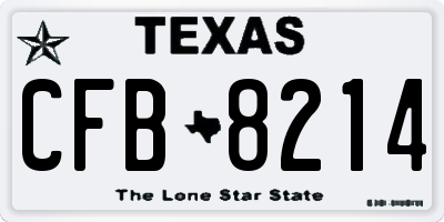 TX license plate CFB8214