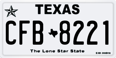 TX license plate CFB8221