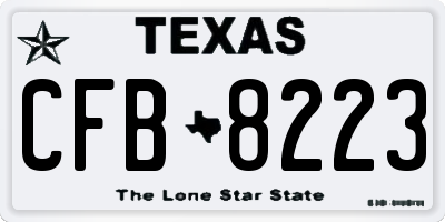 TX license plate CFB8223