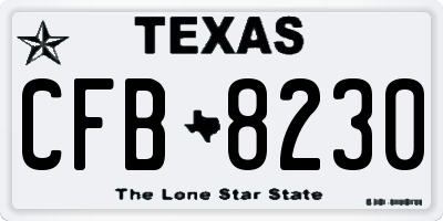 TX license plate CFB8230