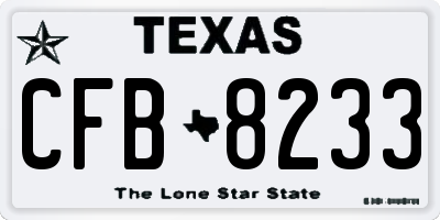 TX license plate CFB8233