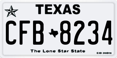 TX license plate CFB8234