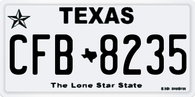 TX license plate CFB8235