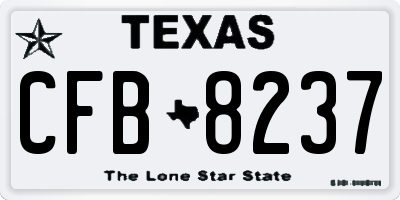 TX license plate CFB8237