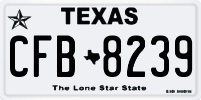TX license plate CFB8239