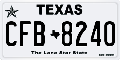 TX license plate CFB8240