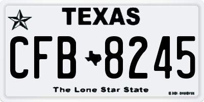 TX license plate CFB8245