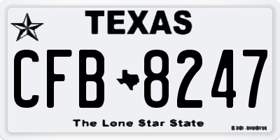 TX license plate CFB8247