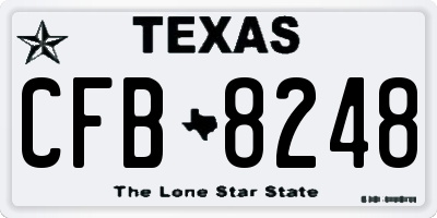 TX license plate CFB8248