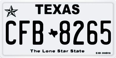 TX license plate CFB8265