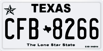 TX license plate CFB8266