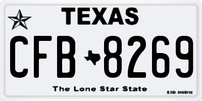 TX license plate CFB8269