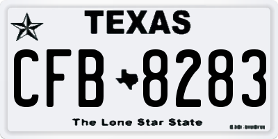 TX license plate CFB8283