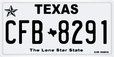 TX license plate CFB8291