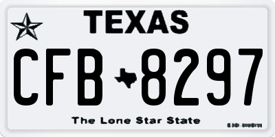 TX license plate CFB8297