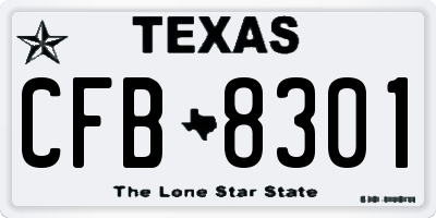 TX license plate CFB8301