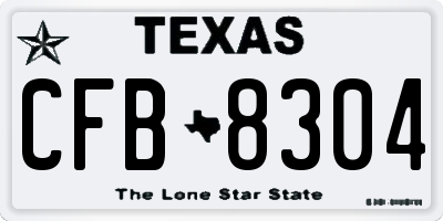 TX license plate CFB8304