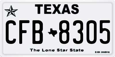TX license plate CFB8305