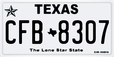 TX license plate CFB8307