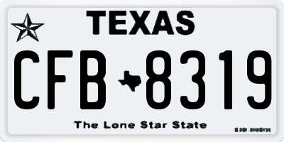 TX license plate CFB8319