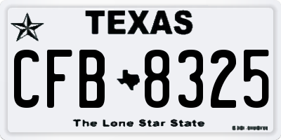 TX license plate CFB8325