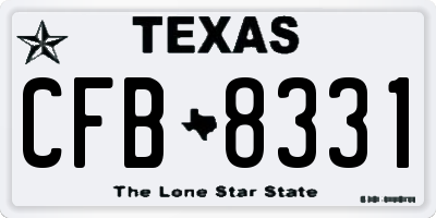 TX license plate CFB8331