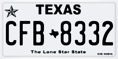 TX license plate CFB8332