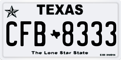 TX license plate CFB8333