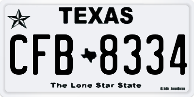 TX license plate CFB8334