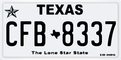 TX license plate CFB8337