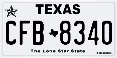 TX license plate CFB8340