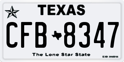 TX license plate CFB8347