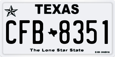 TX license plate CFB8351