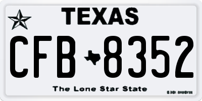 TX license plate CFB8352